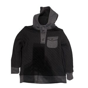 Old Navy‎ Kids Quilted Snap Neck Hoodie XS TP 5 Black Gray Boys Girls